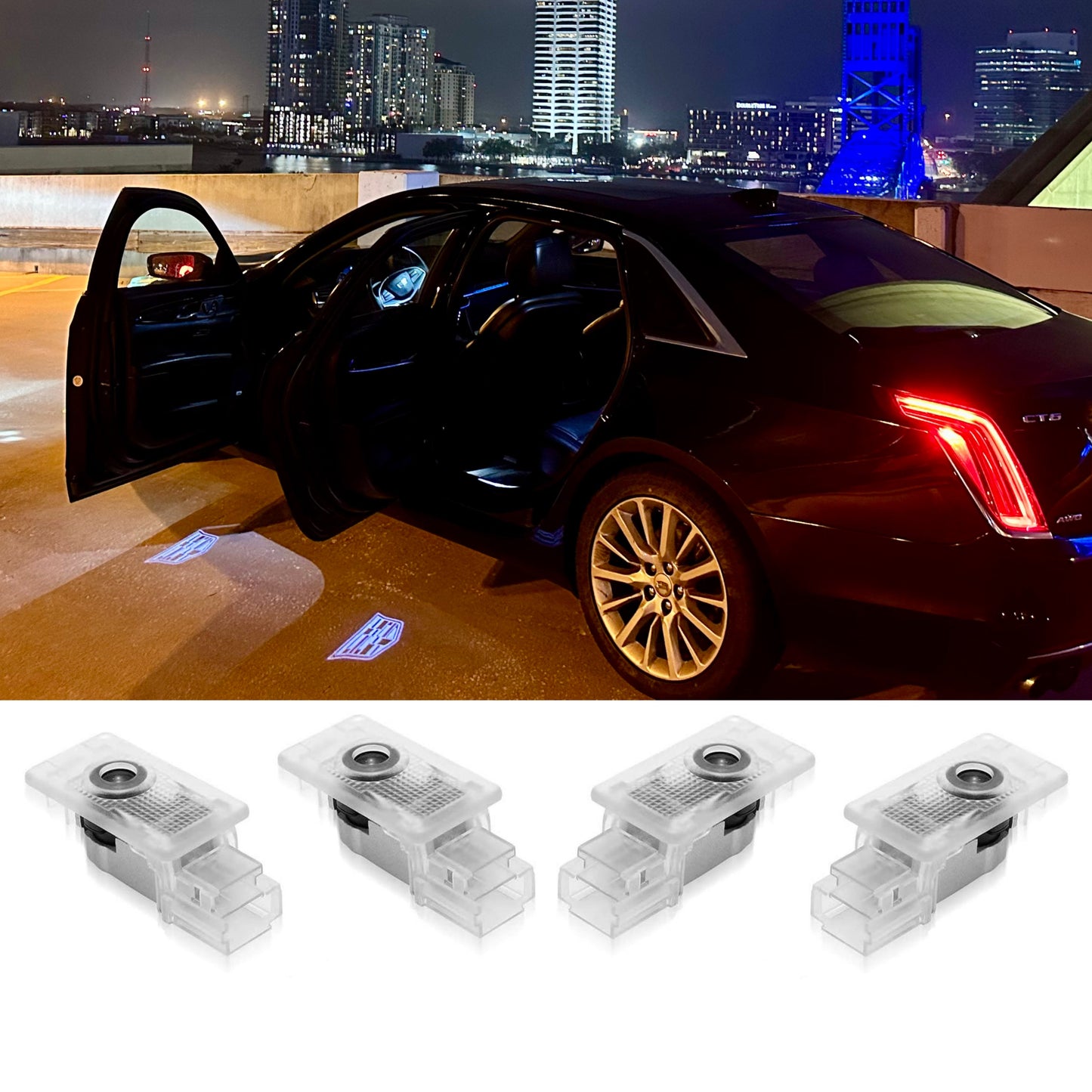 Cadillac Door Lights Logo 4PCS